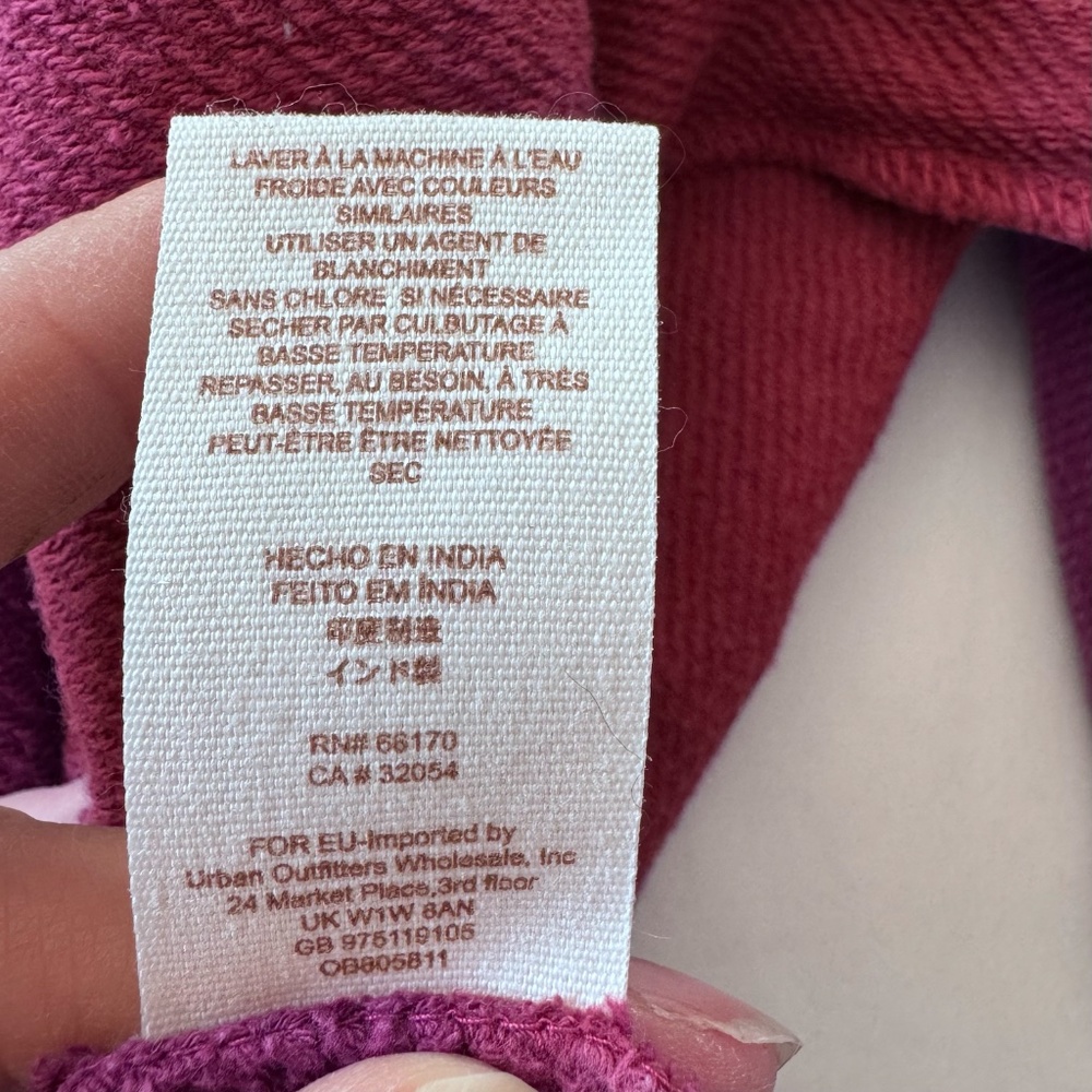Free People Montauk Colorblock Pullover XS Berry Ivory Raw Hem Sweatshirt NWOT - Picture 13 of 15